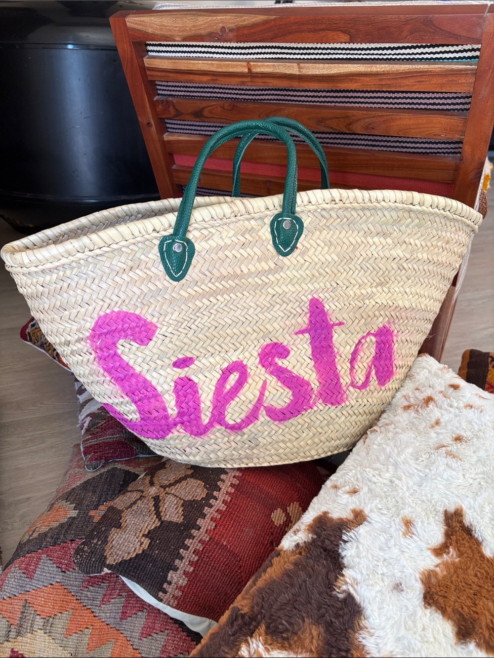 Anthropologie Misa Los Angelos Siesta Shoreline Large Straw Tote